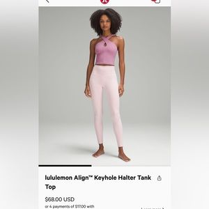 Lululemon keyhole align halter tank in Vlvd